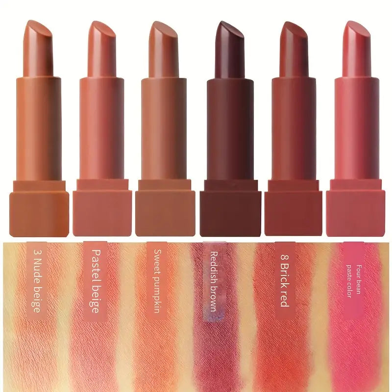 6 Pcs Matte Misty Lipstick Set